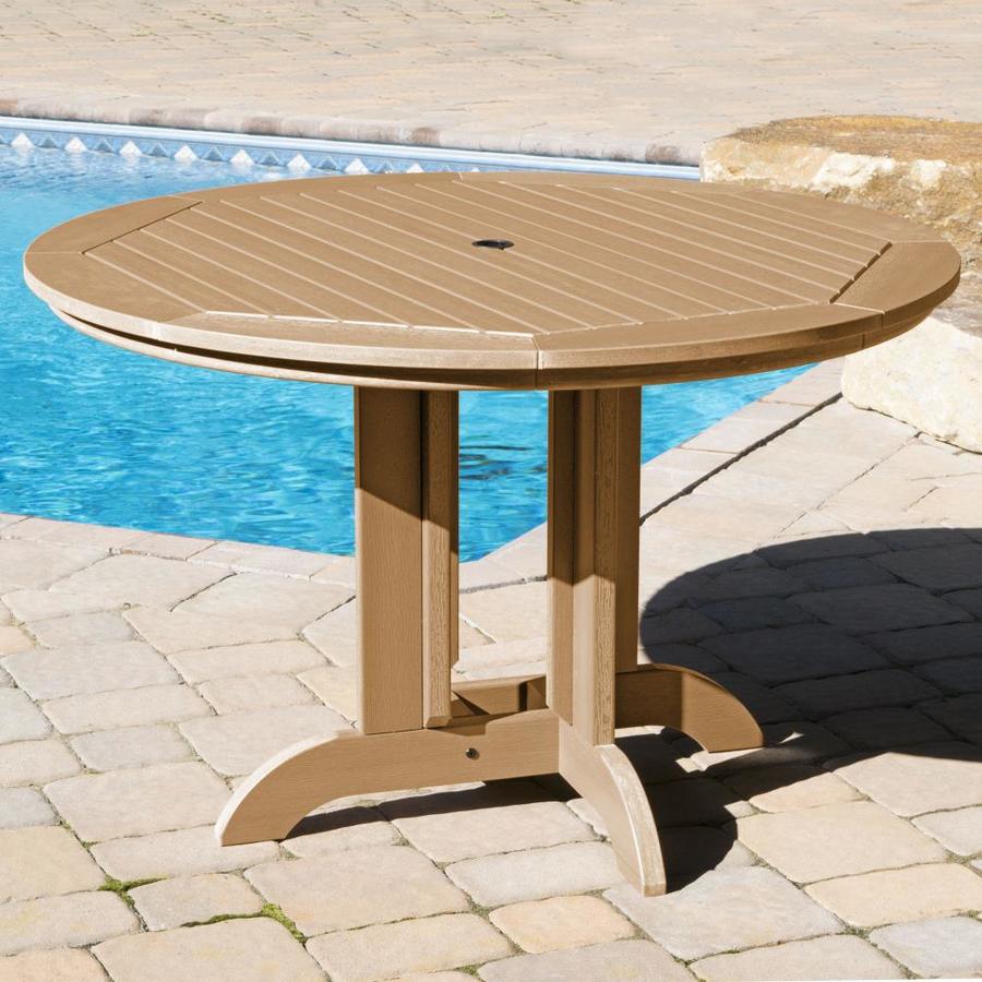 highwood Round Outdoor Dining Table 48-in W x 48-in L with Umbrella