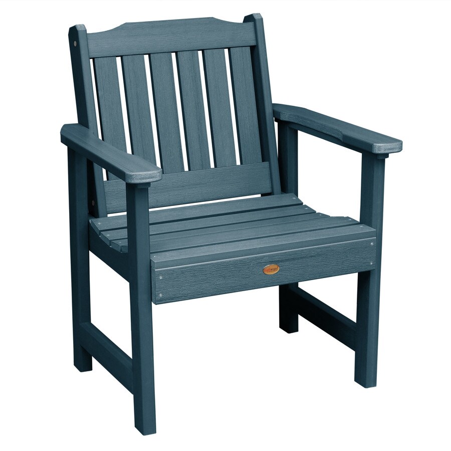 Highwood The Lehigh Collection Nantucket Blue Plastic Stationary Conversation Chair S With Slat Seat In The Patio Chairs Department At Lowes Com