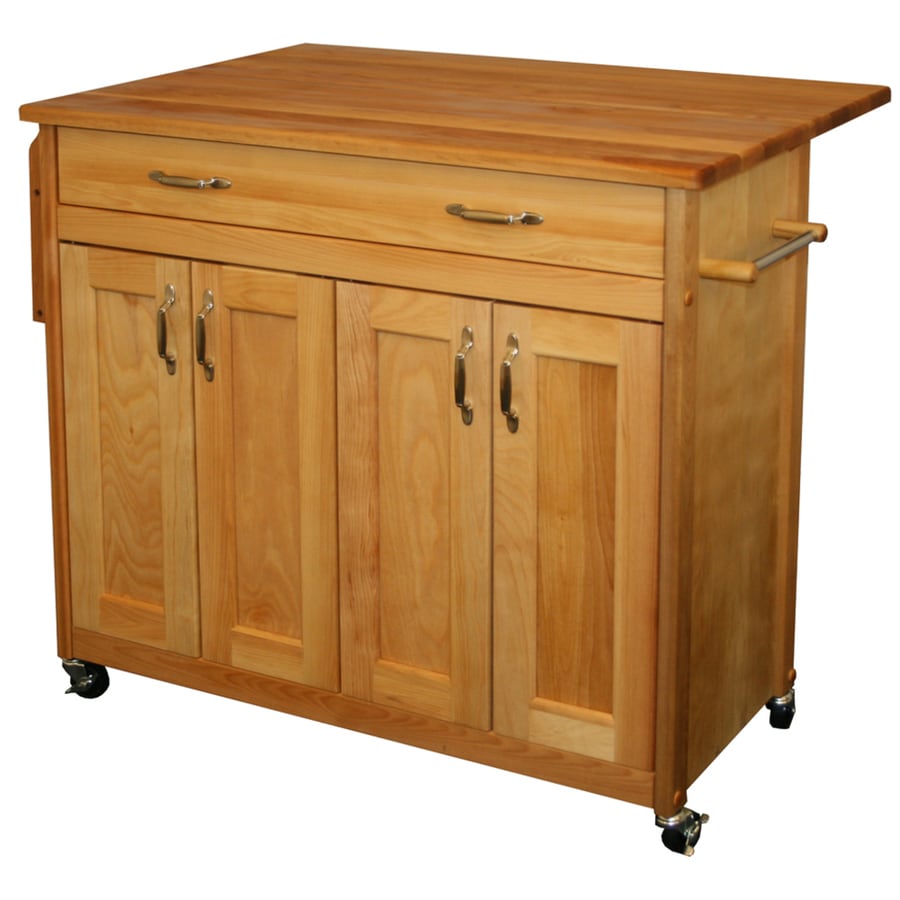 Catskill Craftsmen Brown Wood Base With Birch Butcher Block Top Kitchen Island 265 In X 40 In X 345 In In The Kitchen Islands Carts Department At Lowescom