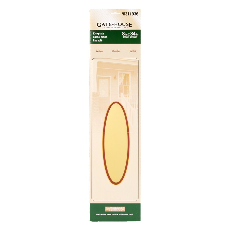 Gatehouse 8in W x 34in H Polished Brass Kick Plate in the Door Kick