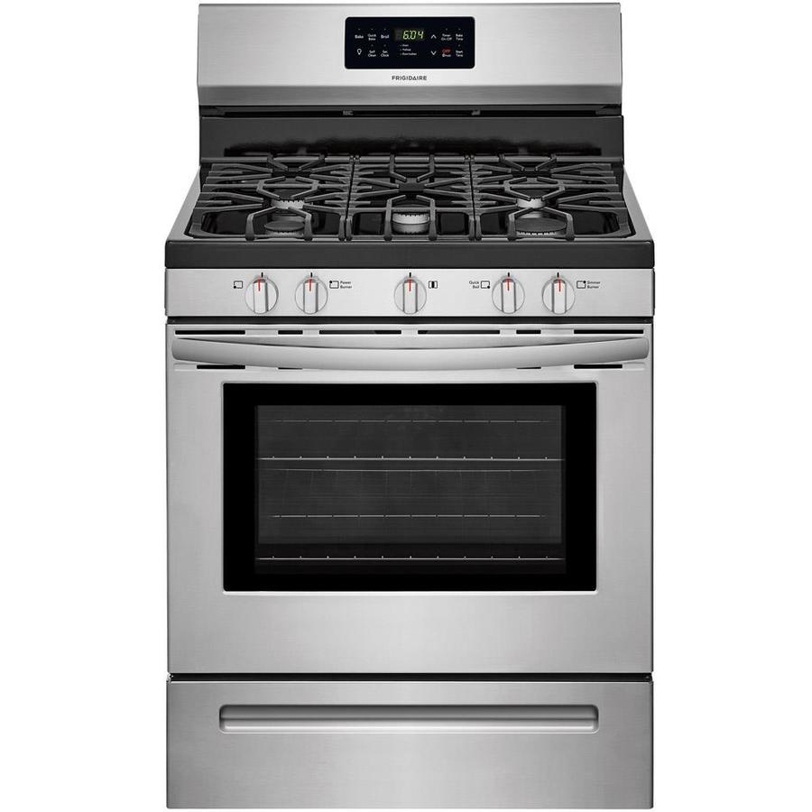 Frigidaire 5 Burners 5 Cu Ft Self Cleaning Convection Freestanding Gas Range Stainless Steel 