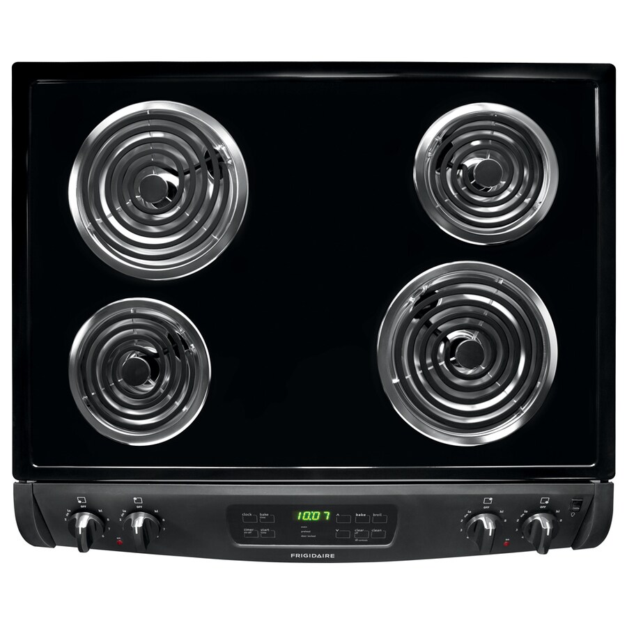 Frigidaire Coil Surface 4-Element Self-cleaning Slide-In Electric Range (Black) (Common: 30-in 
