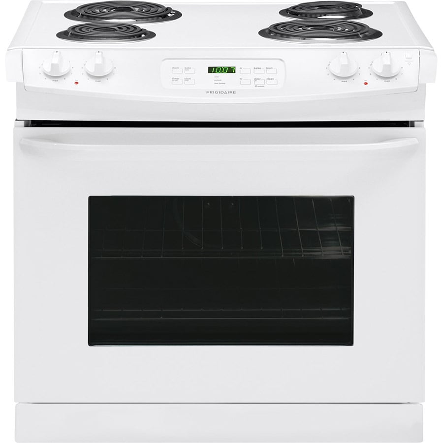 white drop in electric range