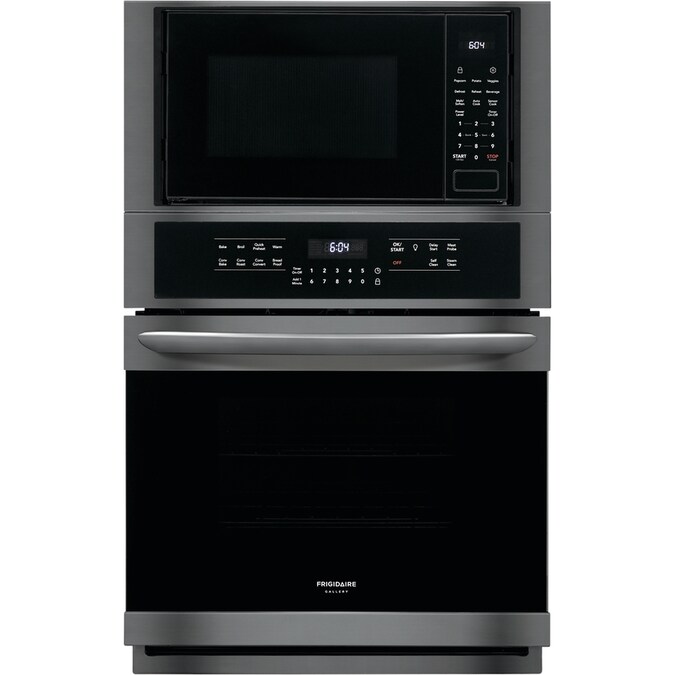 Frigidaire Gallery Self-Cleaning and True Convection Microwave Wall 27 Inch Wall Oven Microwave Combo Black Stainless Steel