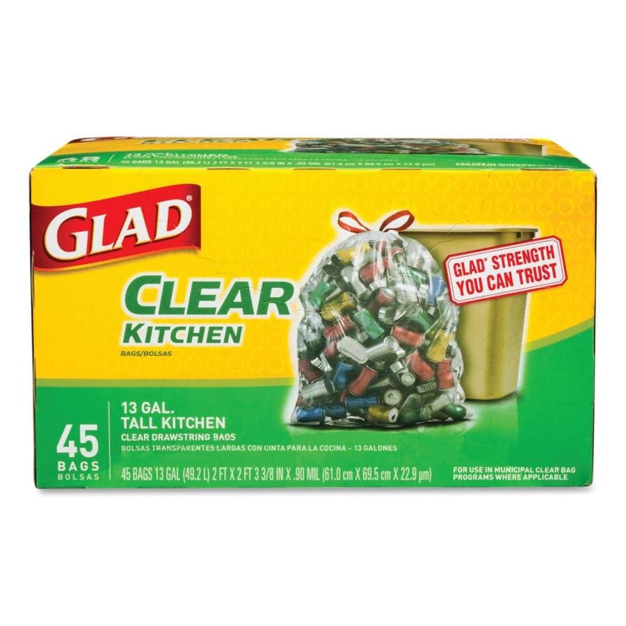 clear plastic kitchen trash bags