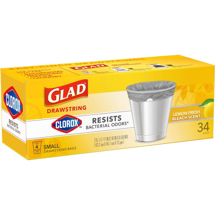 glad small drawstring trash bags 4 gallon