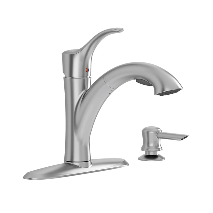 American Standard Mesa Stainless Steel 1 Handle Deck Mount Pull Out Handle Lever Kitchen Faucet Deck Plate Included In The Kitchen Faucets Department At Lowescom