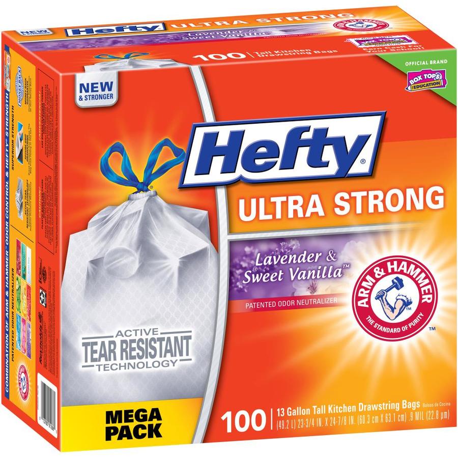 Hefty Flap Tie Small Trash Bags 26 Count Lavender /& Sweet Vanilla Pack of 2 4 Gallon