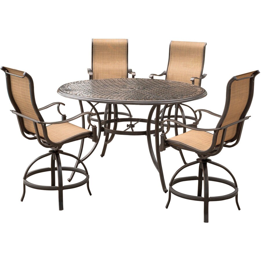 Hanover Manor 5Piece Bronze Frame Patio Set with Tan in the Patio