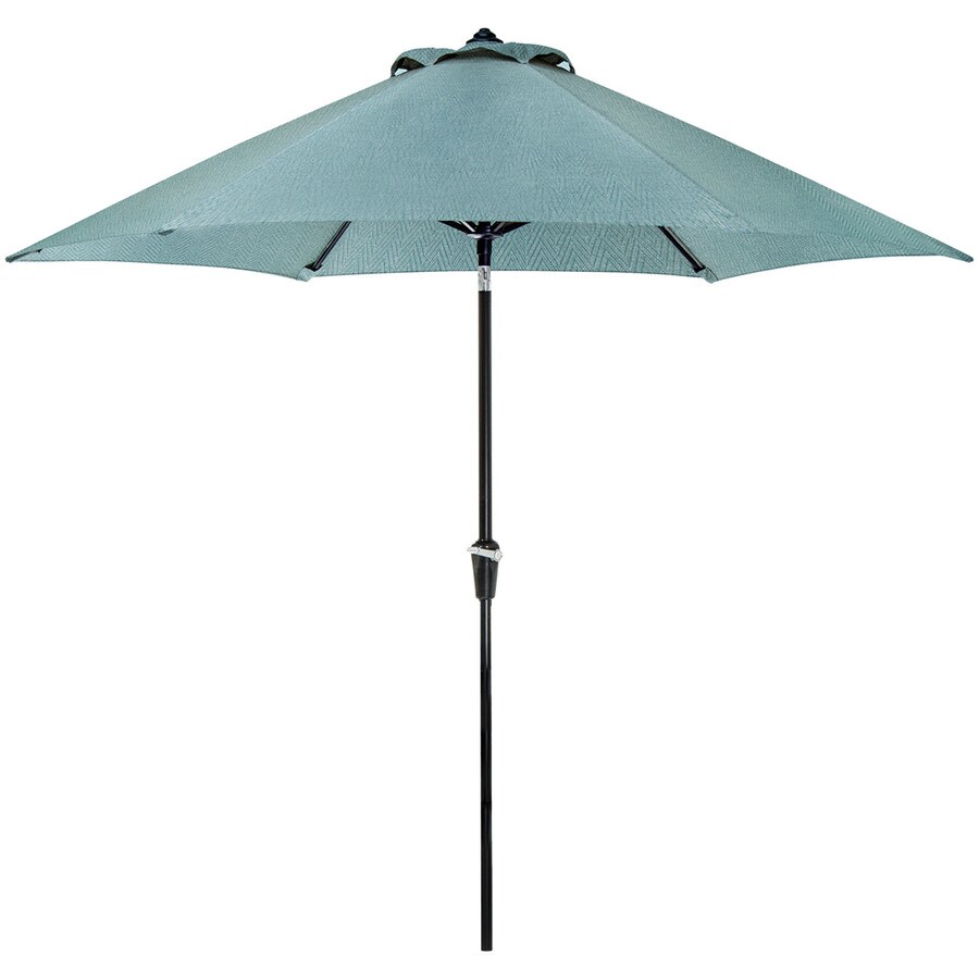 Hanover 9 Ft Blue With Bronze Aluminum Frame Crank Market Patio Umbrella In The Patio Umbrellas Department At Lowes Com