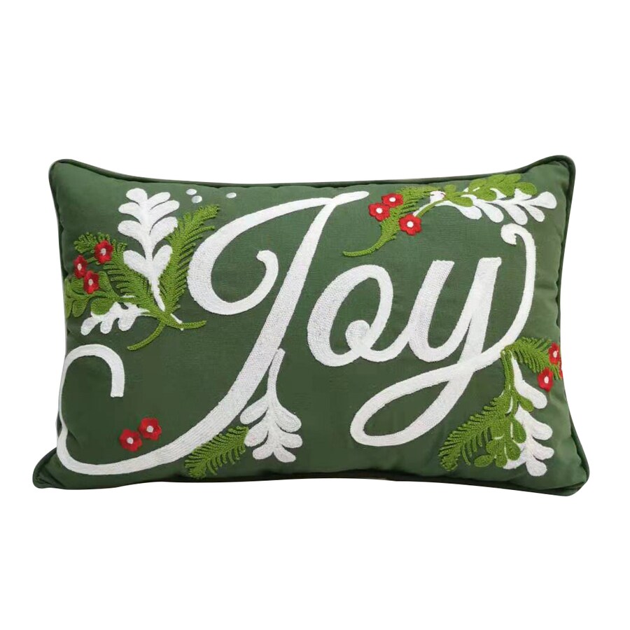 roth 22-in x 14-in Green Joy Pillow in 