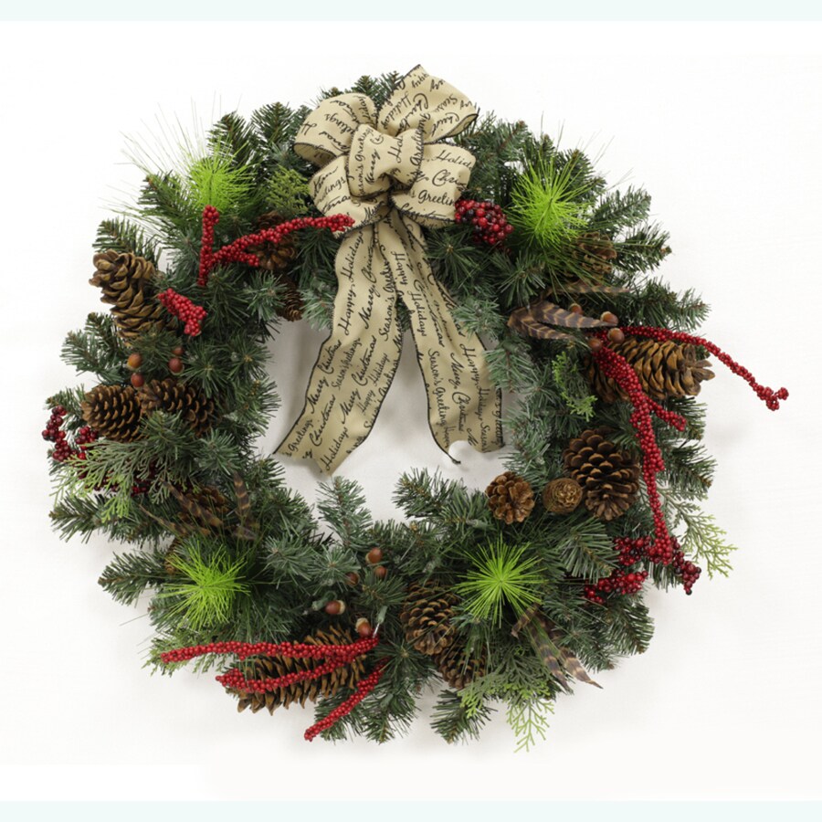 shop holiday living 24 in pre lit pine indoor outdoor shop holiday living 24 in pre lit pine indoor outdoor
