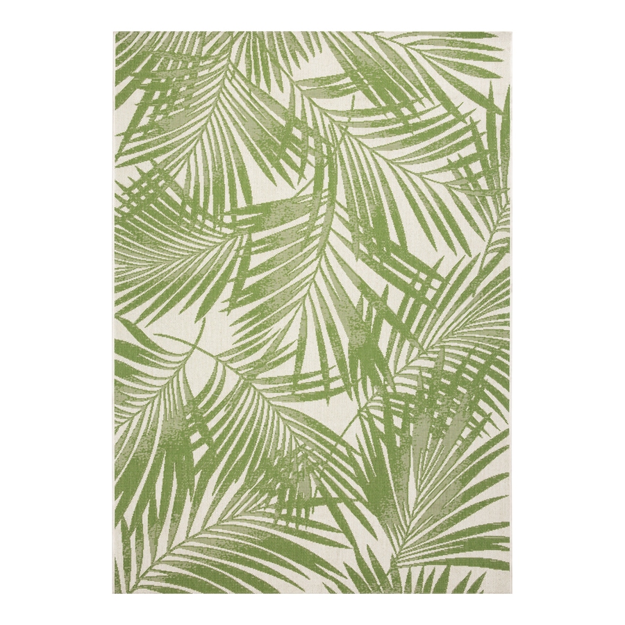 Garden Treasures Bright Palm 5x7 5 X 7 Green Indoor Outdoor Floral Botanical Tropical Area Rug In The Rugs Department At Lowes Com