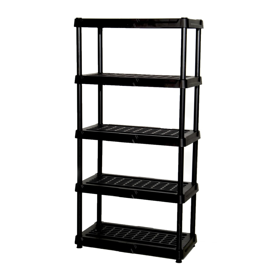 black storage shelf