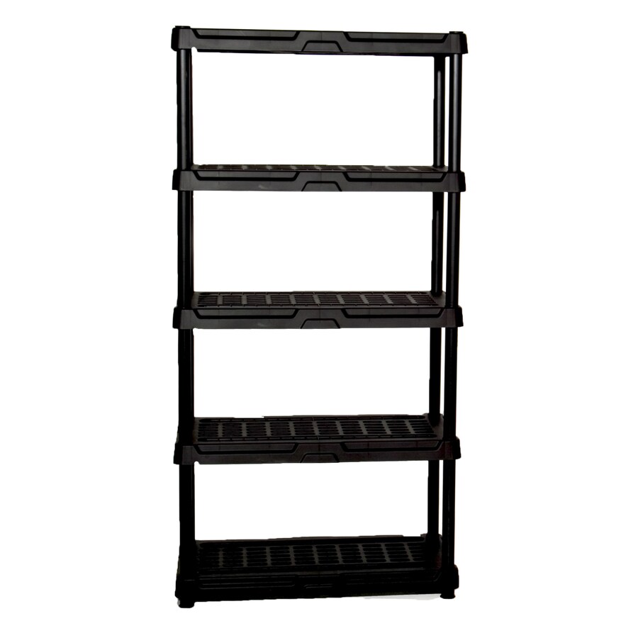 5 or 4 Tier Plastic Shelf Shelving Shelves Rack Racking Home Storage Unit Black