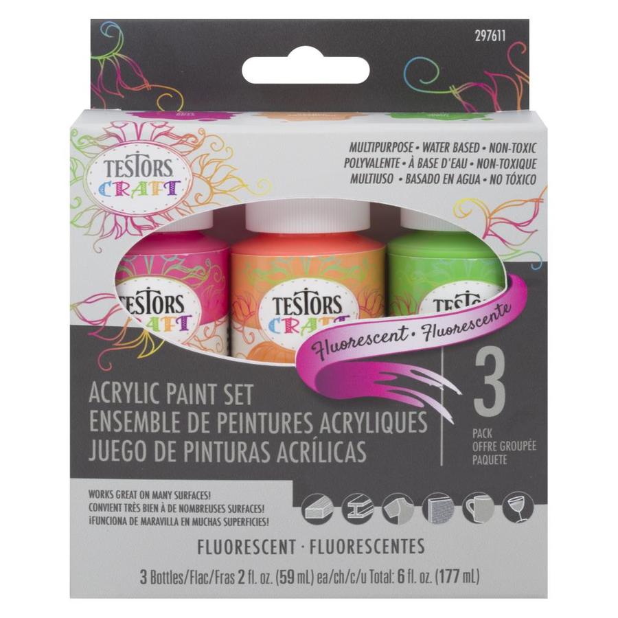 Testors Multi Pink Orange Green Acrylic Fluorescent Paint 6 Oz In The Craft Paint Department At Lowes Com