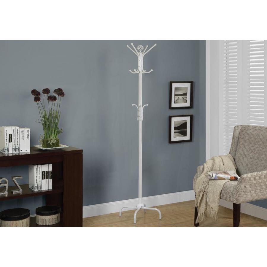 Monarch Specialties White 8Hook Coat Stand in the Coat Racks & Stands