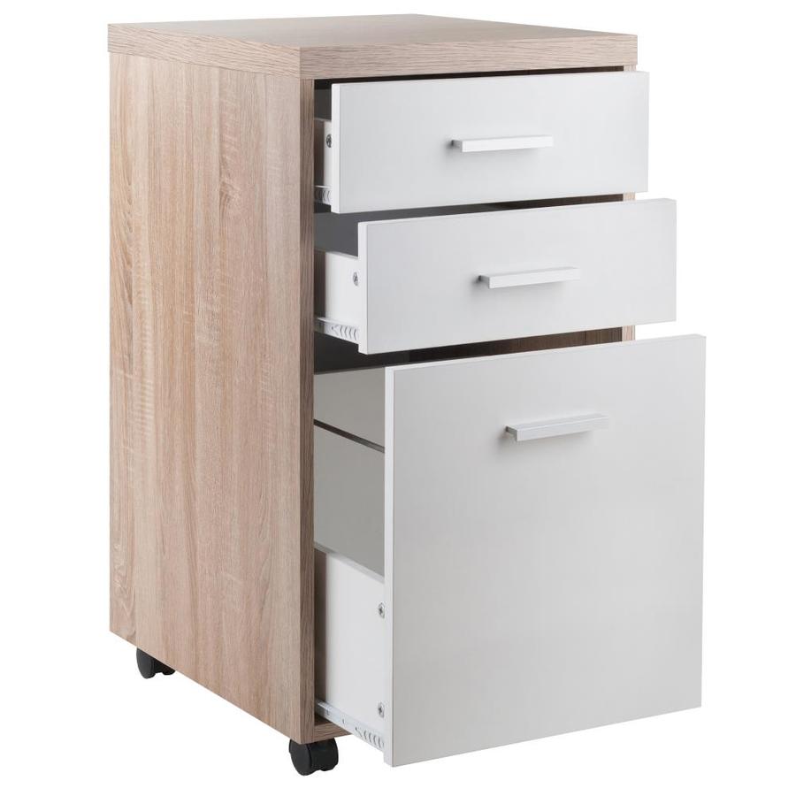 Winsome Wood Kenner Reclaimed Wood, White 3Drawer File in the