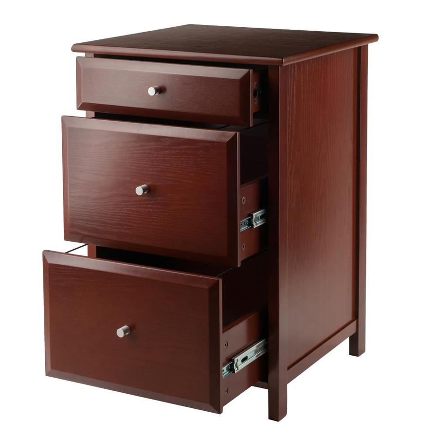 Winsome Wood Delta Walnut 3drawer File in the File