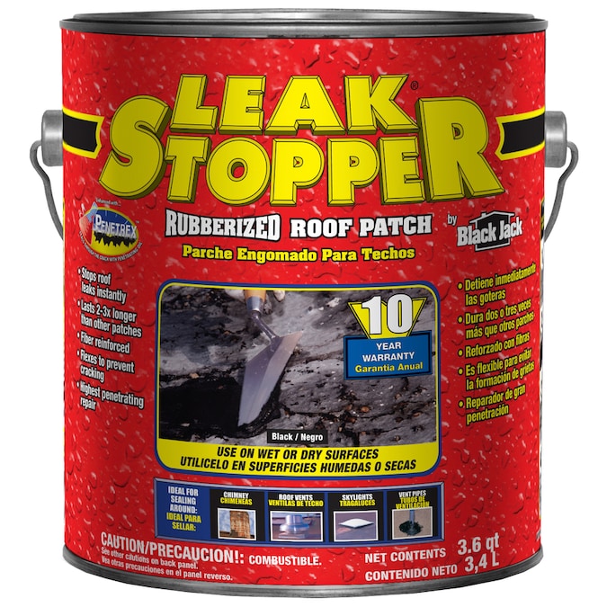 LEAK STOPPER 3.6-Quart Fibered Waterproofer Cement Roof Sealant in the