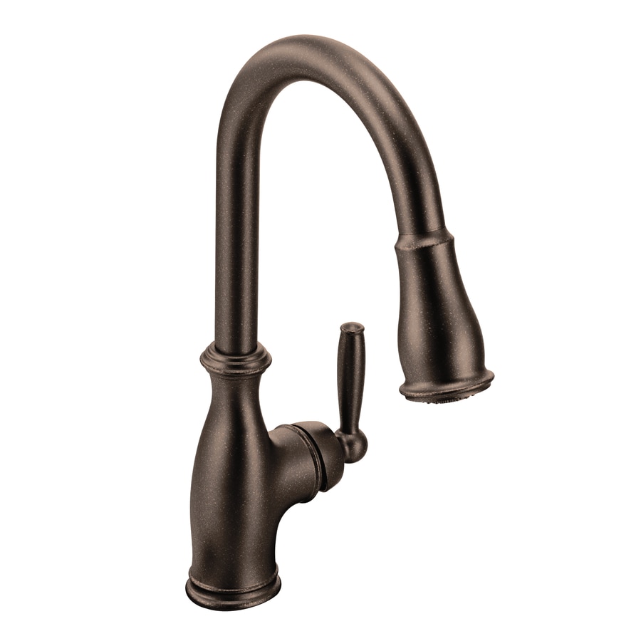 Shop Moen Brantford OilRubbed Bronze 1Handle PullDown Kitchen Faucet