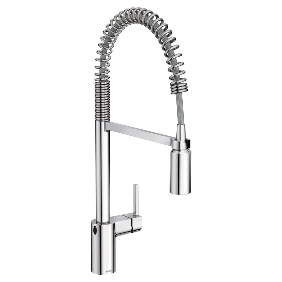 Moen Align Chrome 1 Handle Deck Mount High Arc Touchless Kitchen Faucet In The Kitchen Faucets Department At Lowescom