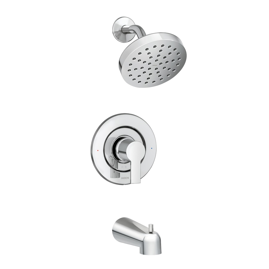 Moen Rinza Chrome 1-Handle Bathtub and Shower Faucet with Valve in the Shower Faucets department 