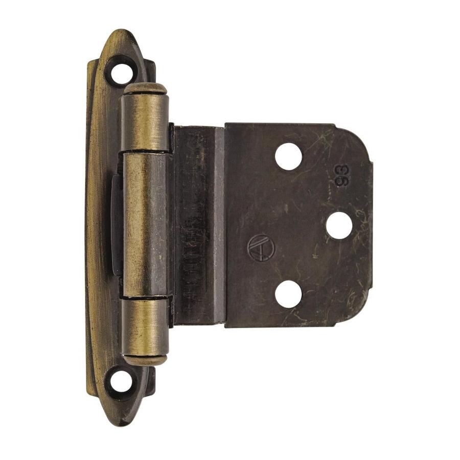 Amerock 2 Pack 38 In Antique Brass Self Closing Flush Cabinet Hinge In The Cabinet Hinges 0282