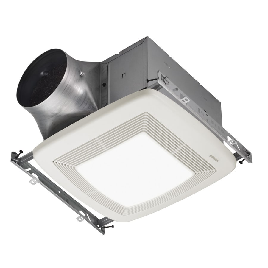 Shop Broan 0.3-Sone 110-CFM White Bathroom Fan with Light ...