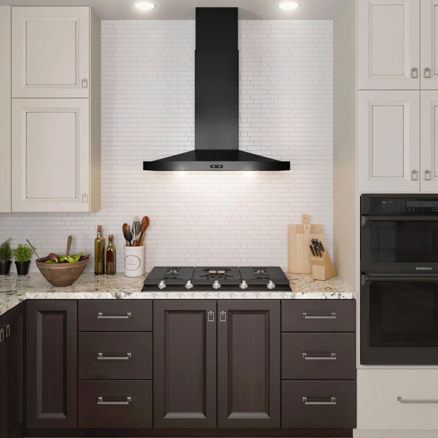 Broan 36-in Ducted Black Stainless Steel Wall-Mounted Range Hood In The ...