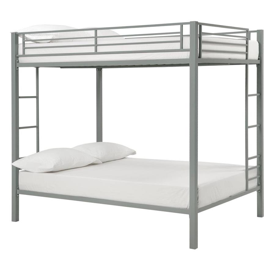 dorel twin over full silver metal bunk bed with set of 2 mattresses