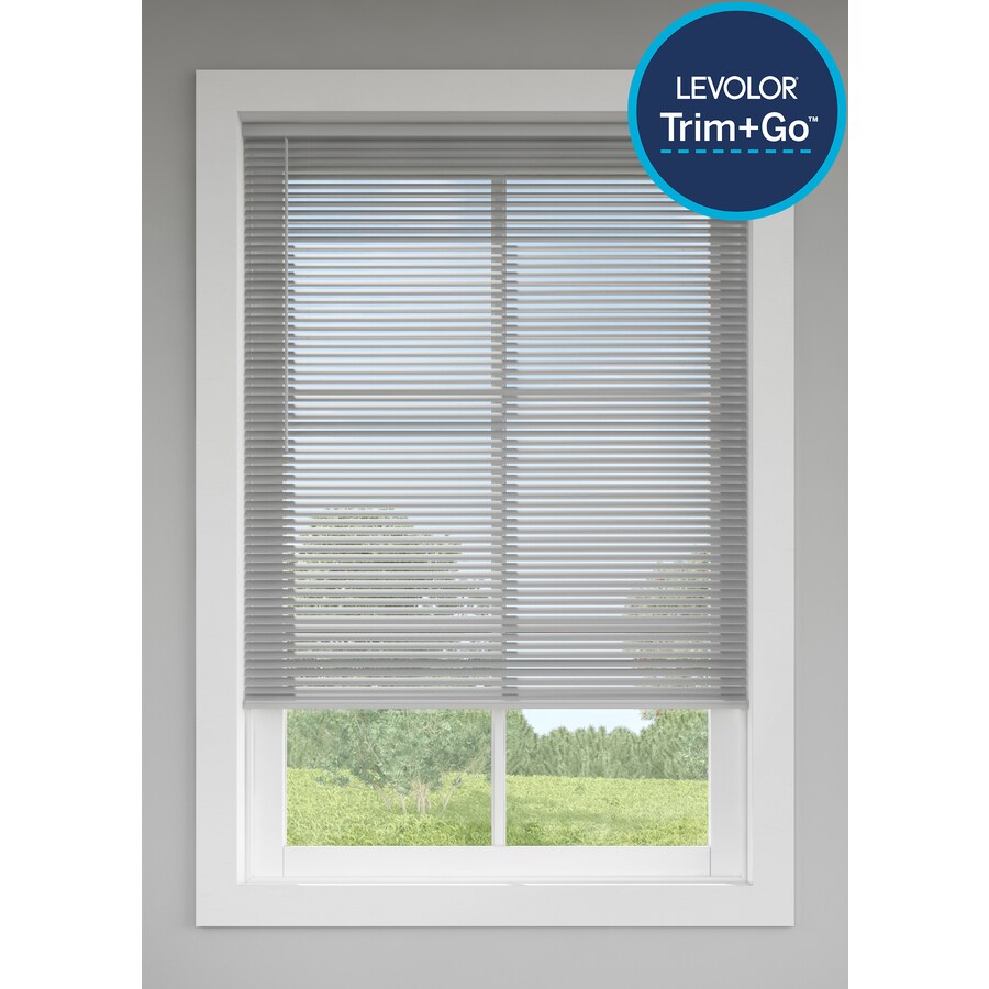 Levolor Trim Go 1 In Slat Width 19 In X 72 In Cordless Nickel Aluminum Room Darkening Mini Blinds In The Blinds Department At Lowes Com