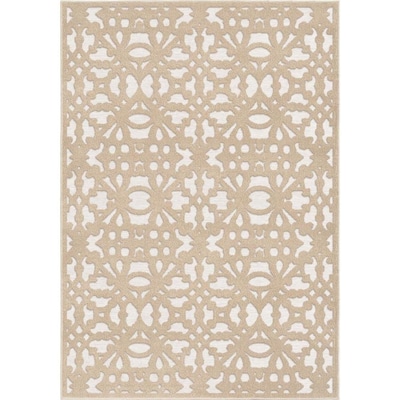 Orian Rugs Olenna 5 x 8 Tan Indoor/Outdoor Floral/Botanical Farmhouse/Cottage Area Rug Orian Rugs Olenna 5 x 8 Tan Indoor/Outdoor Floral/Botanical Farmhouse/Cottage Area Rug