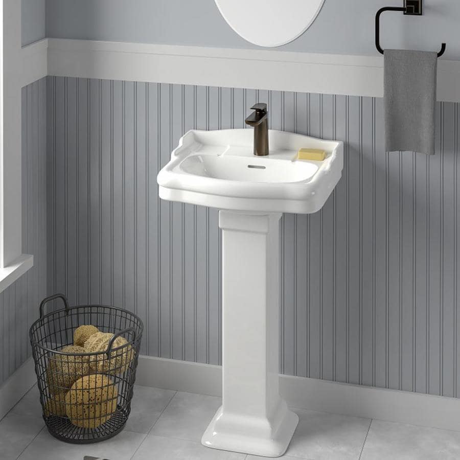 Barclay Stanford 460 34.25-in H White Vitreous China Pedestal Sink ...