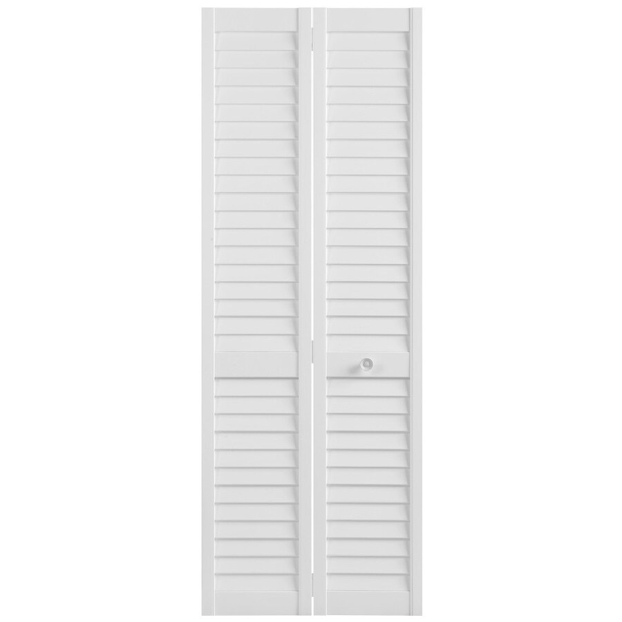 Masonite Traditional White Louver Wood Pine Bifold Door ...