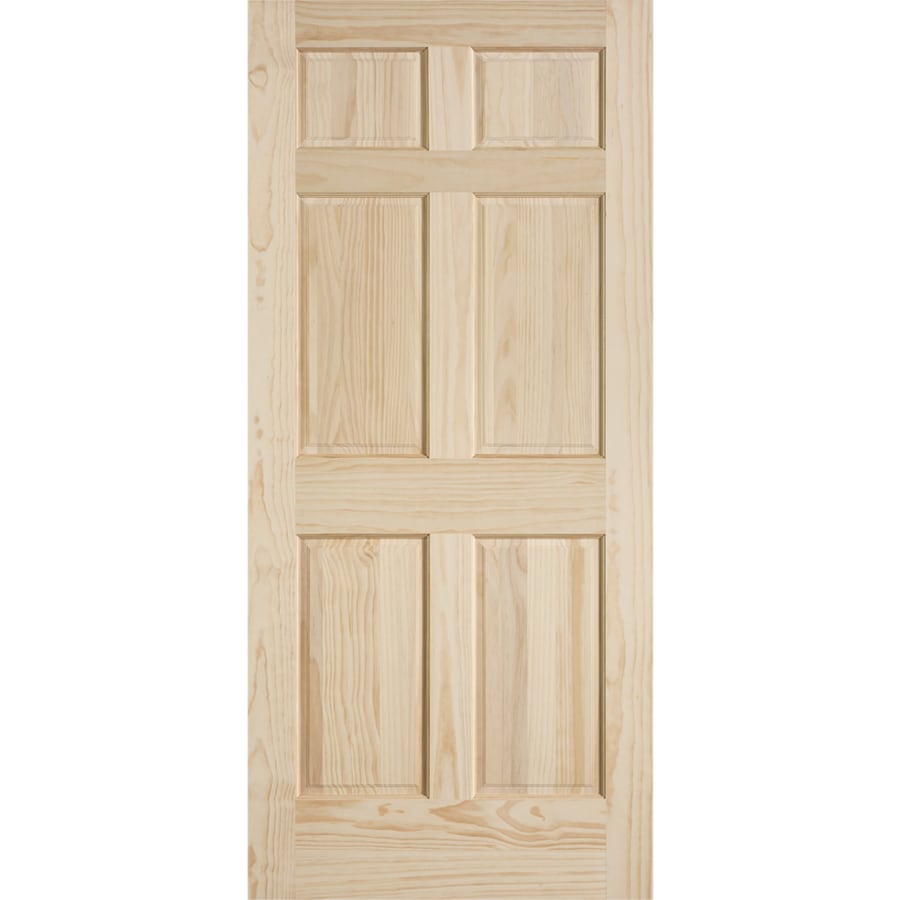 Shop Masonite Solid Core 6-Panel Pine Slab Interior Door (Common: 30-in