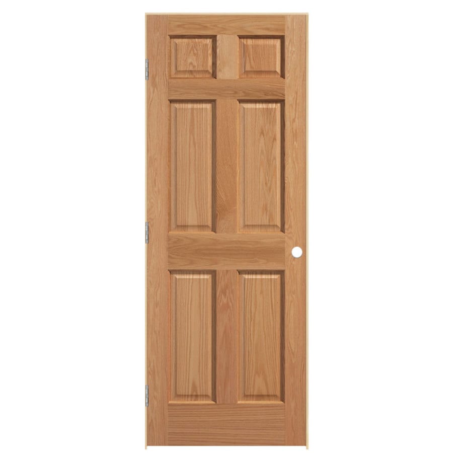 Shop Masonite Prehung Solid Core 6-Panel Oak Interior Door (Common: 36