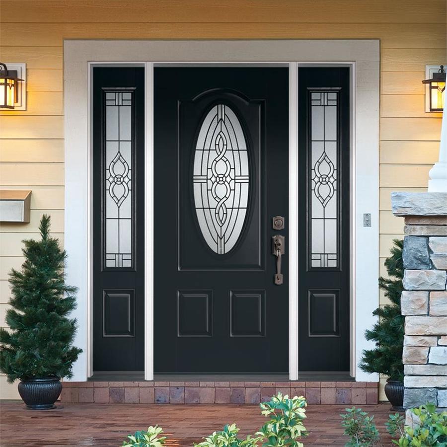 Masonite Calista Oval Lite Decorative Glass Right-hand Inswing Eclipse 