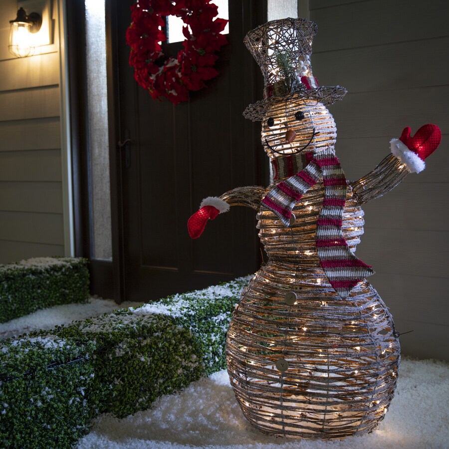 Holiday Living 50in Snowman Sculpture with Clear Incandescent Lights