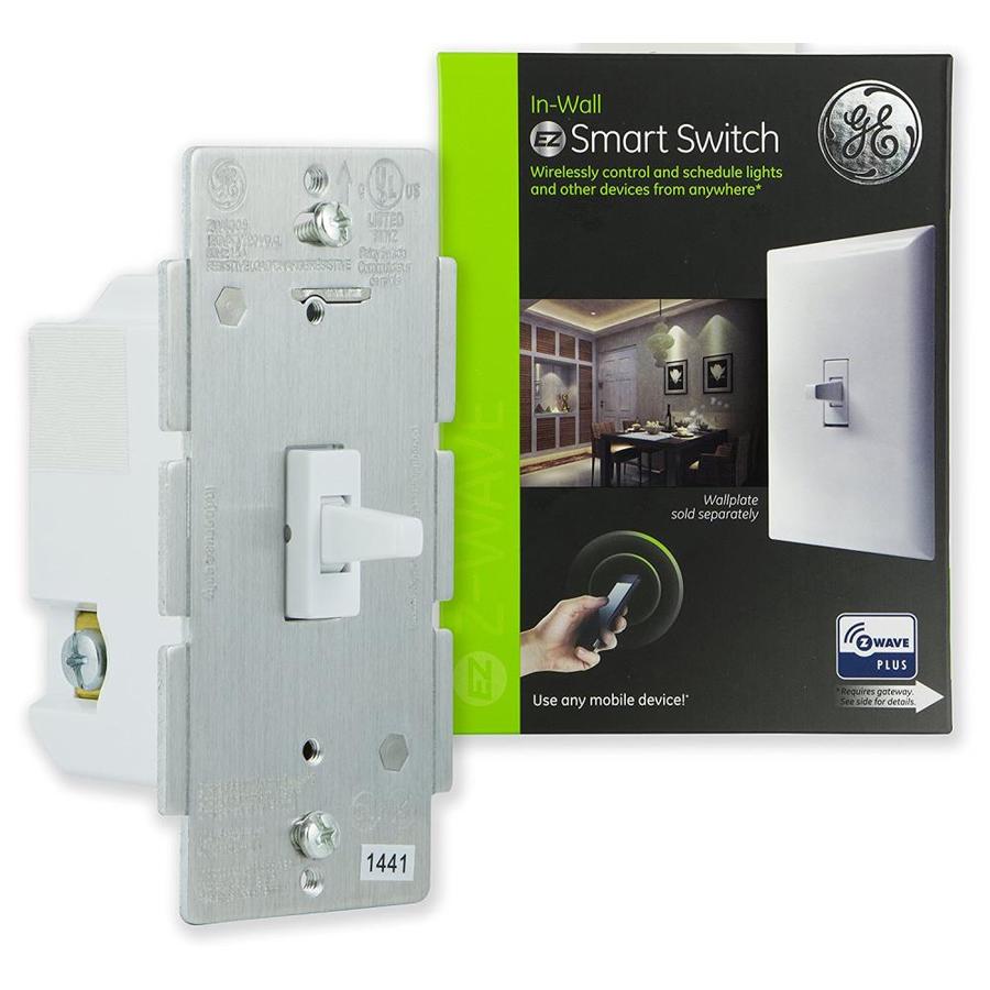 Ge Z Wave Plus 15 Amp 3 Way White Smart Toggle Light Switch In The Light Switches Department At Lowes Com