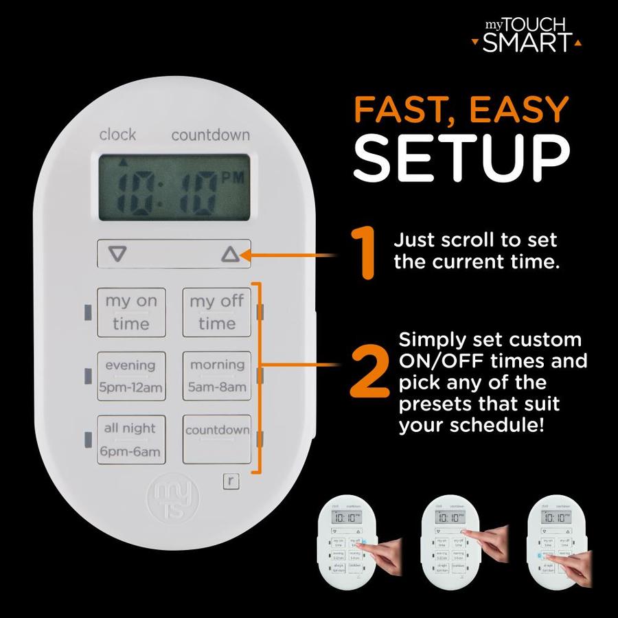 myTouchSmart Simple Set Indoor Digital Timer 1Outlet Digital Countdown