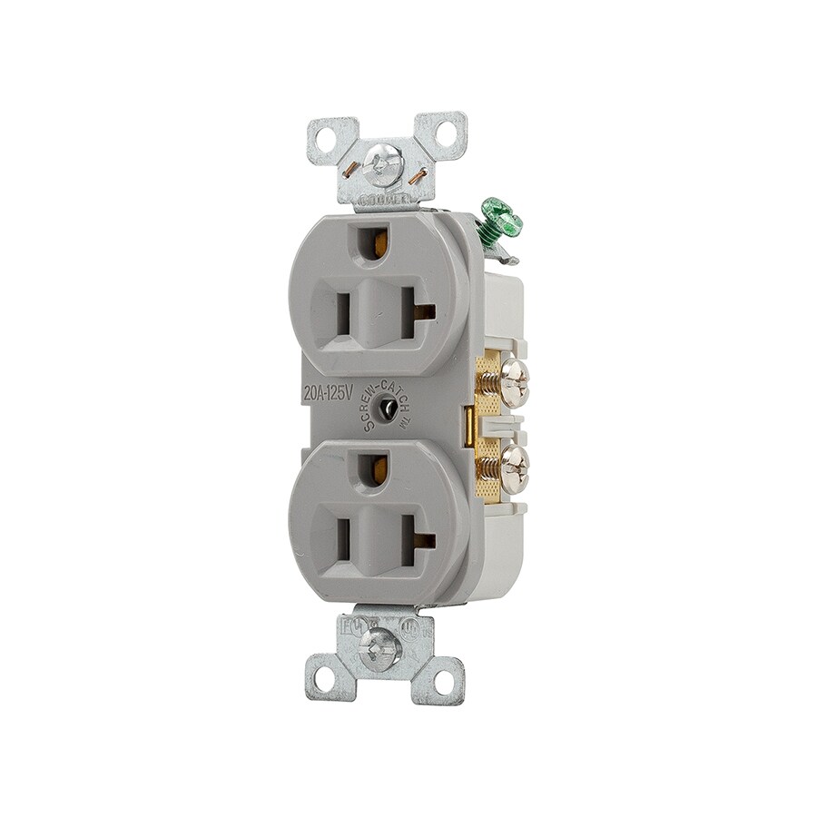 Shop Cooper Wiring Devices 20-Amp 125-Volt Gray Duplex Electrical