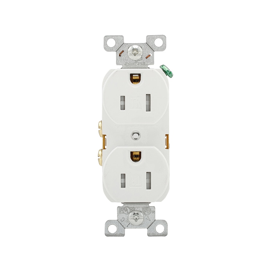 Cooper Wiring Devices White 15-Amp Duplex Tamper Resistant Commercial