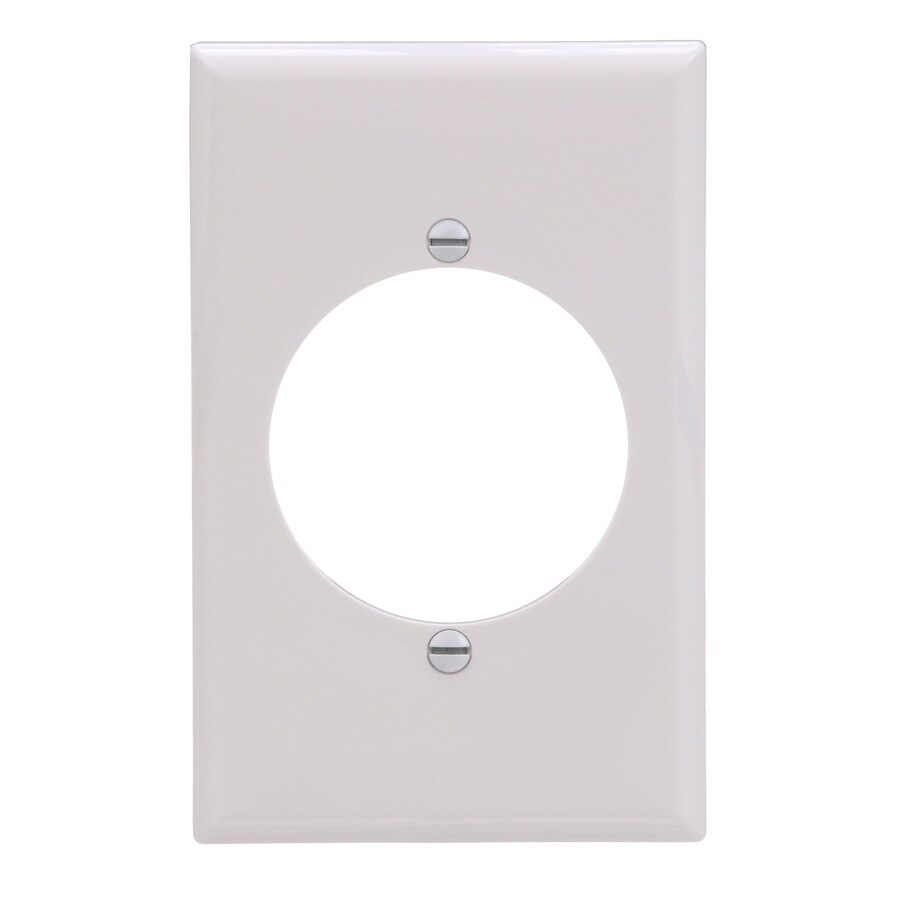 Eaton 1Gang White Single Round Midsize Wall Plate in the Wall Plates