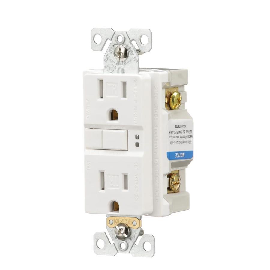 Eaton White 15 Amp Decorator Tamper Resistant Gfci Residential Outlet