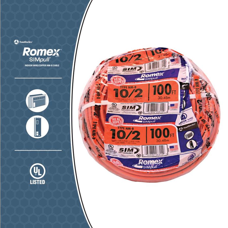 Shop Romex Simpull 100 Ft 102 Non Metallic Wire By The Roll At