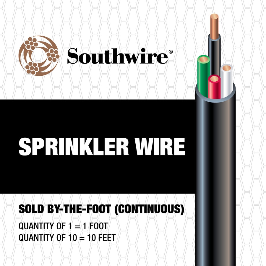 Southwire Sprinkler System Wire 500 ft 18//7 Black Solid UL Burial UV-Resistant