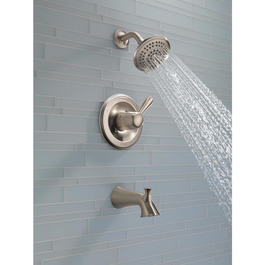 Delta Lahara Stainless 1Handle Bathtub and Shower Faucet in the Shower