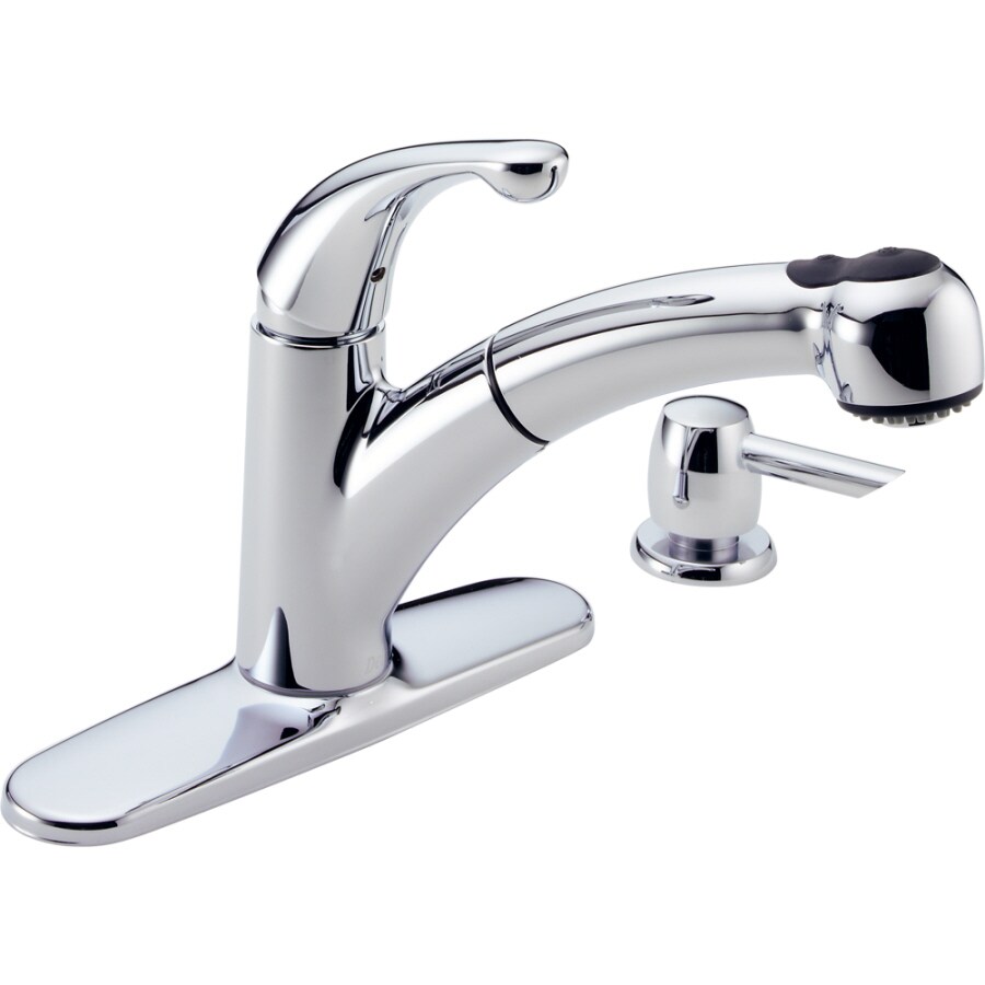 Delta Palo Chrome 1 Handle Pull Out Kitchen Faucet In The Kitchen Faucets Department At Lowescom