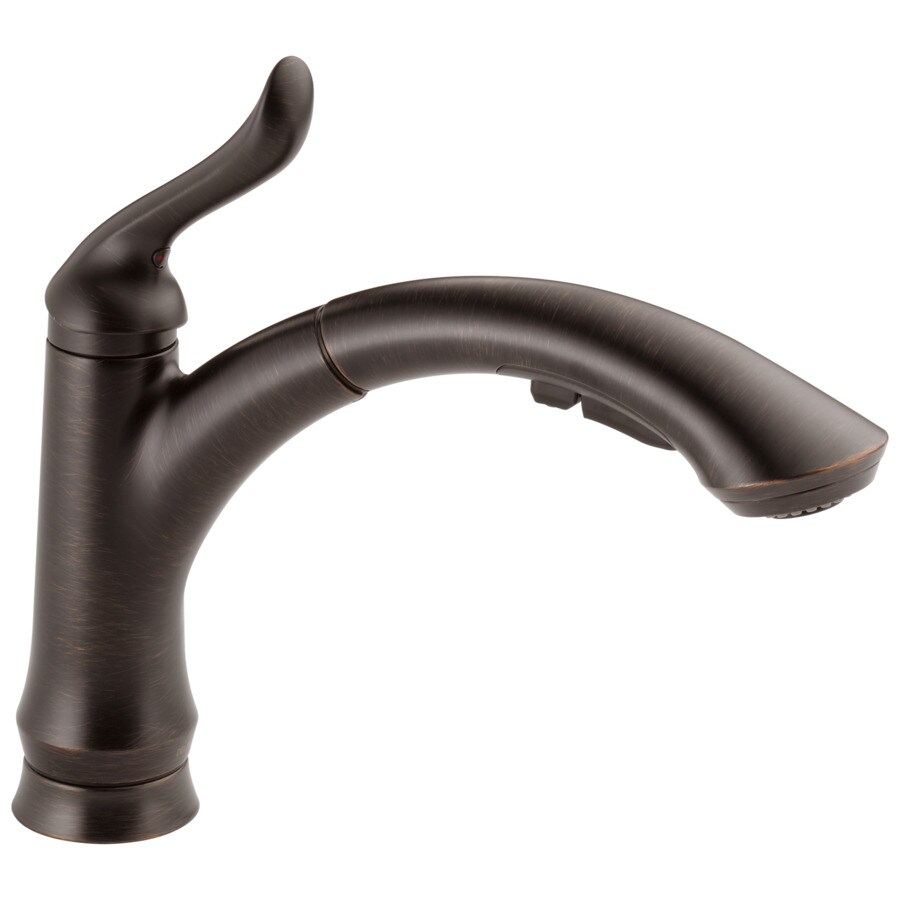 Delta Linden Venetian Bronze 1 Handle Deck Mount Pull Out Handle Lever Kitchen Faucet Deck Plate Included In The Kitchen Faucets Department At Lowescom